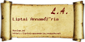 Liptai Annamária névjegykártya