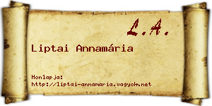 Liptai Annamária névjegykártya